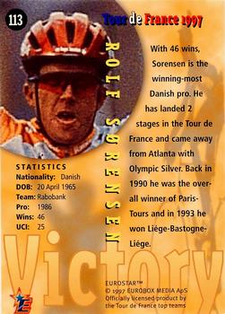 1997 Eurostar Tour de France #113 Rolf Sorensen Back